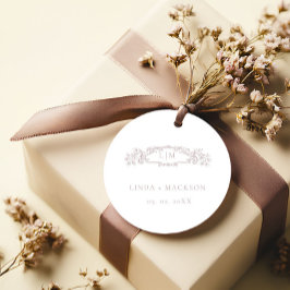 バラエレガント植物紋章モノグラ結婚ム フェイバータグ