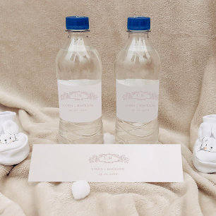 バラエレガント植物紋章モノグラ結婚ム ペットボトルラベル