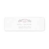 バラエレガント植物紋章モノグラ結婚ム ラベル (正面)