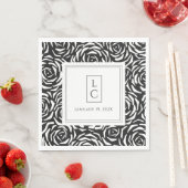 バラエレガント白黒紙ナプキン スタンダードランチョンナプキン (インサイチュ)