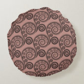 バラエレガント色シダの葉丸い枕 ラウンドクッション (裏面)