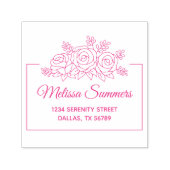 バラエレガント花束フラワーフレームアドレス セルフインキングスタンプ (デザイン)