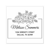 バラエレガント花束フラワーフレームアドレス セルフインキングスタンプ (デザイン)