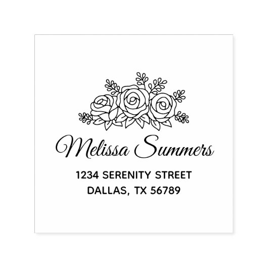 バラエレガント花花束住所 セルフインキングスタンプ (デザイン)