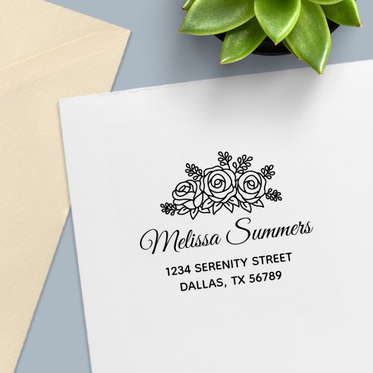 バラエレガント花花束住所 セルフインキングスタンプ