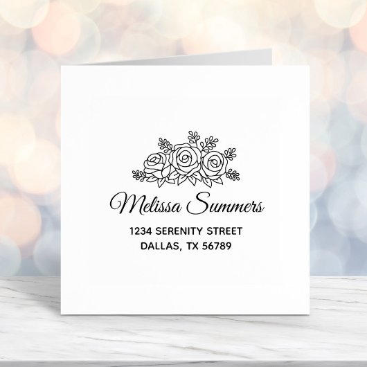 バラエレガント花花束住所 セルフインキングスタンプ