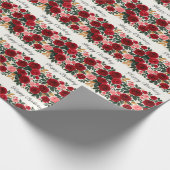 バラエレガント誕生日ラッピング紙 – 赤とピンク ラッピングペーパー (角)