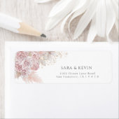 バラエレガント赤面ピンクフローラリターンアドレス ラベル (インサイチュ)