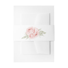 バラエレガント赤面ピンクフローラ結婚式招待状 招待状ベリーバンド