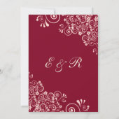 バラエレガント金ゴールドがバルゴーニ結婚ュを渦巻く 招待状 (裏面)