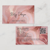 バラエレガント金ゴールドとグリッターマーブル 名刺 (正面/裏面)