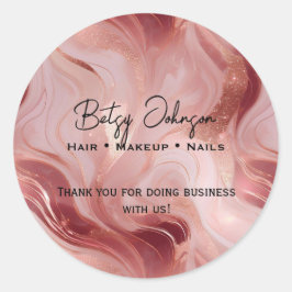 バラエレガント金ゴールドとグリッター大理石感謝 ラウンドシール