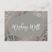 バラエレガント金ゴールドとグレイ結婚ズの願い井戸 エンクロージャーカード (裏面)