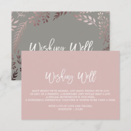 バラエレガント金ゴールドとグレイ結婚ズの願い井戸 エンクロージャーカード