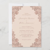 バラエレガント金ゴールドとシャンパ結婚ーニュ 招待状 (正面)