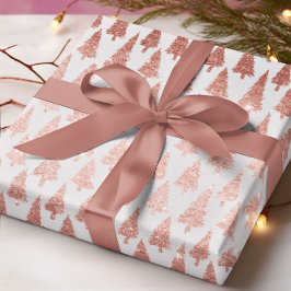 バラエレガント金ゴールドとシルバークリスマスツリーパターン ラッピングペーパー