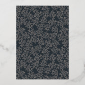 バラエレガント金ゴールドとダークブルーの「私たちは行う結婚」 箔招待状 (裏面)