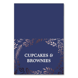 バラエレガント金ゴールドとネイビーフードのテントカード テーブルナンバー