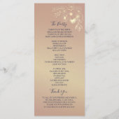 バラエレガント金ゴールドとネイビー結婚ブル式 プログラム (裏面)