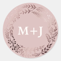 バラエレガント金ゴールドとピンク結婚の封筒用シール