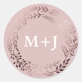 バラエレガント金ゴールドとピンク結婚の封筒用シール ラウンドシール