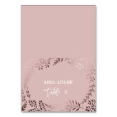 バラエレガント金ゴールドとピンク結婚ズ・エスコート テーブルナンバー (正面)