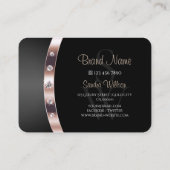 バラエレガント金ゴールドとブラックイニシャルライン石 名刺 (裏面)