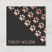 バラエレガント金ゴールドと木炭ウォーカー |ペットトリマー スクエア名刺 (正面)