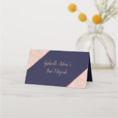 バラエレガント金ゴールドと海軍バルミツワー プレイスカード (裏面)