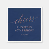 バラエレガント金ゴールドと海軍書道応援 スタンダードカクテルナプキン (正面)