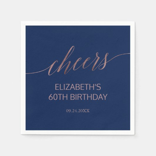 バラエレガント金ゴールドと海軍書道応援 スタンダードカクテルナプキン (正面)