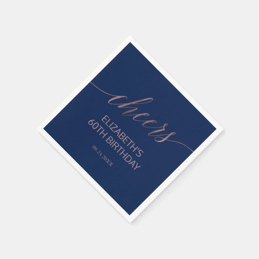 バラエレガント金ゴールドと海軍書道応援 スタンダードカクテルナプキン (角)