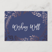 バラエレガント金ゴールドと海軍結婚の願い井戸 エンクロージャーカード (裏面)