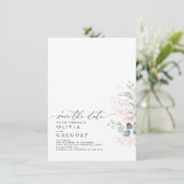 バラエレガント金ゴールドの緑の日付を保存 案内状 (スタンド正面)