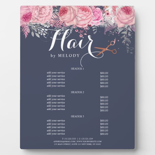 バラエレガント金ゴールドはさみヘアスタイリストのサービス フォトプラーク (正面)