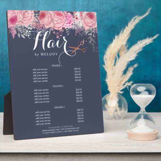 バラエレガント金ゴールドはさみヘアスタイリストのサービス フォトプラーク (側面)