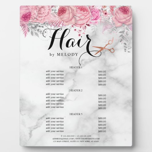 バラエレガント金ゴールドはさみヘアスタイリストのサービス フォトプラーク (正面)