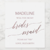 バラエレガント金ゴールドは私の花嫁になる ワインラベル (シングルラベル)