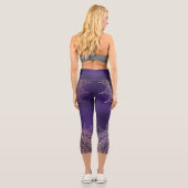 バラエレガント金ゴールドオンパープルフローラヘナマンダラ カプリレギンス (裏面)