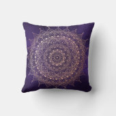 バラエレガント金ゴールドオンパープルフローラヘナマンダラ クッション (裏面)
