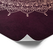 バラエレガント金ゴールドオンブルゴーニュフローラヘナマンダラ ポスター (角)