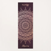 バラエレガント金ゴールドオンブルゴーニュフローラヘナマンダラ ヨガマット (正面)