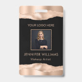 バラエレガント金ゴールドカスタム社員写真会社 バッジ (表面)