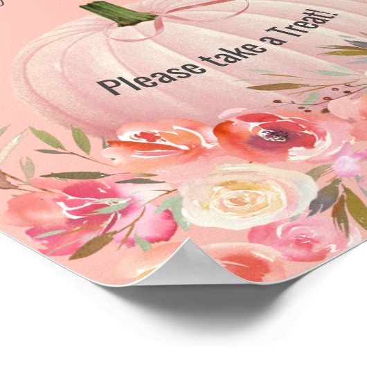 バラエレガント金ゴールドカボチャ赤ちゃんシャワーウィズウィーズ ポスター (角)