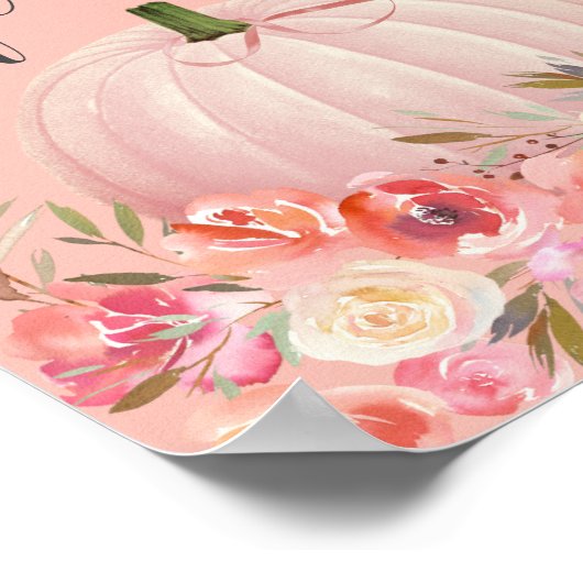 バラエレガント金ゴールドカボチャ赤ちゃんシャワー食品 ポスター (角)