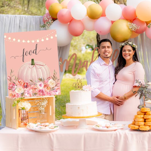 バラエレガント金ゴールドカボチャ赤ちゃんシャワー食品 ポスター