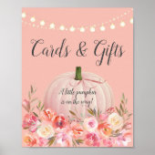 バラエレガント金ゴールドカボチャ赤ちゃんシャワー ポスター (正面)