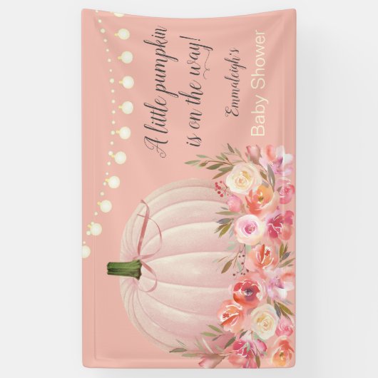 バラエレガント金ゴールドカボチャ赤ちゃんシャワー 横断幕 (縦)