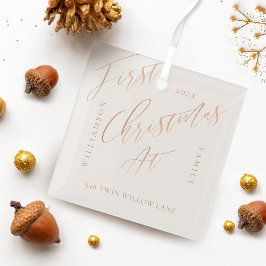 バラエレガント金ゴールドカリグラフクリスマスニューホーム ガラスオーナメント