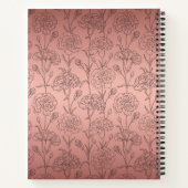 バラエレガント金ゴールドカーネーション感謝ジャーナル ノートブック (裏面)